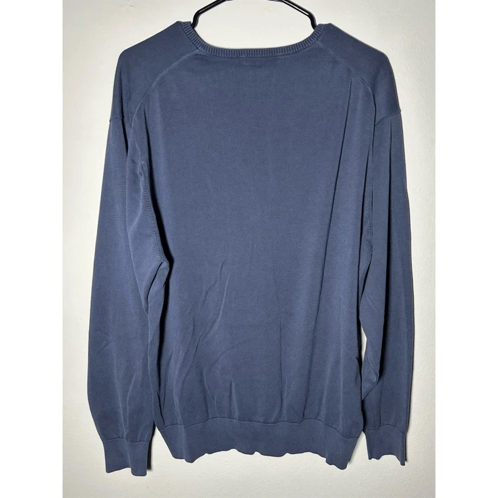 Peter Millar 100% Cotton V-Neck Men’s Golf Sweater Blue Sz XL